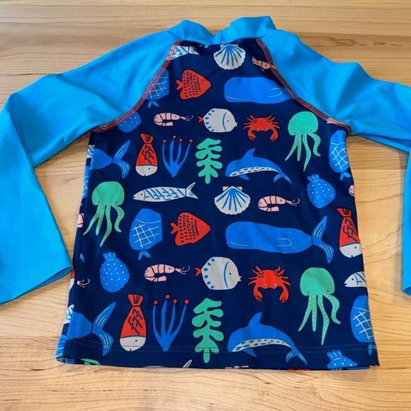 Baby Boden Boys Ocean Sea Life Rash guard 2-3 years Mini Boden Swim Rashguard 🦀 - Picture 6 of 7
